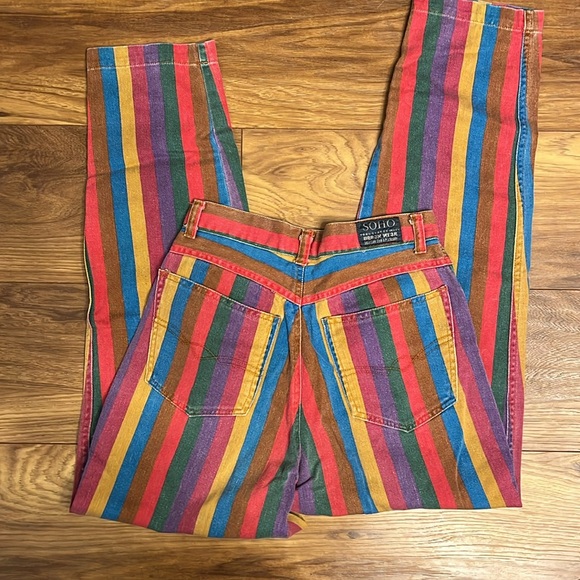 Vintage 90s High-Rise Cropped & Striped Jeans - Picture 5 of 12